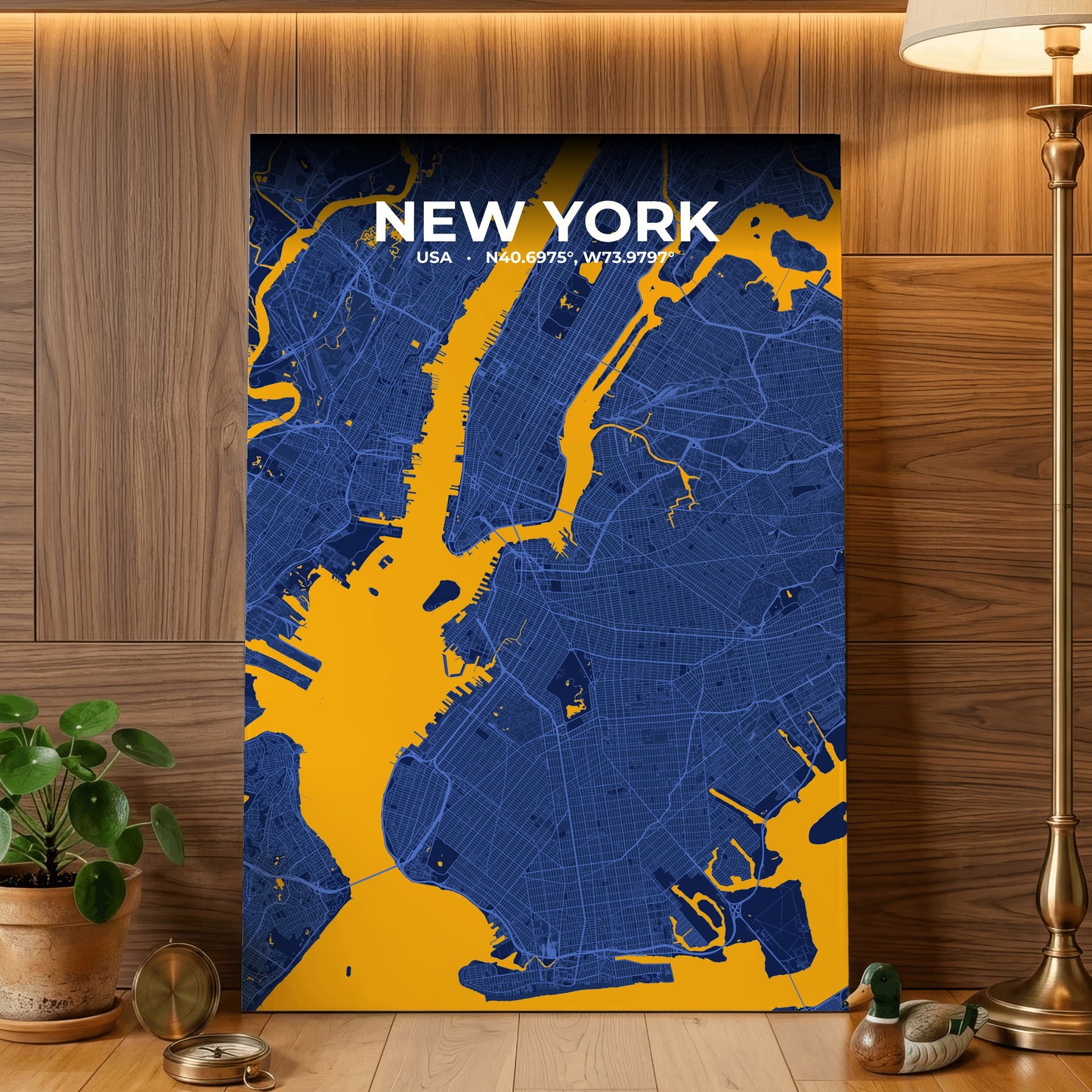 New York Ink Map Poster