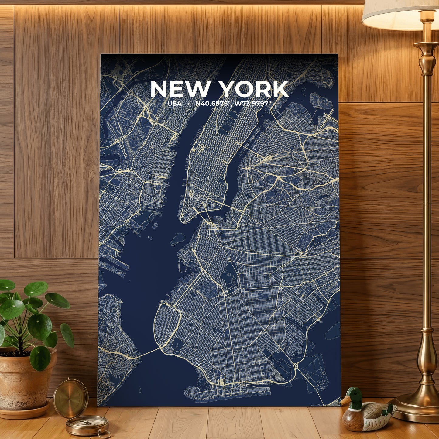 New York Anchor Map Poster