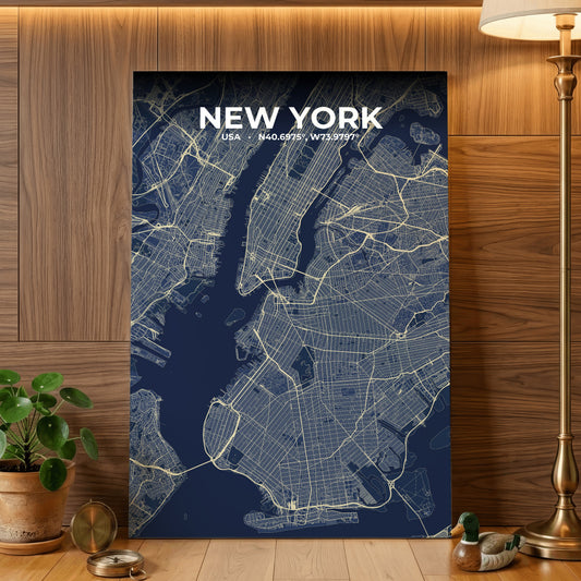 New York Anchor Map Poster