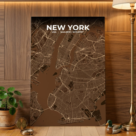 New York Plum Map Poster