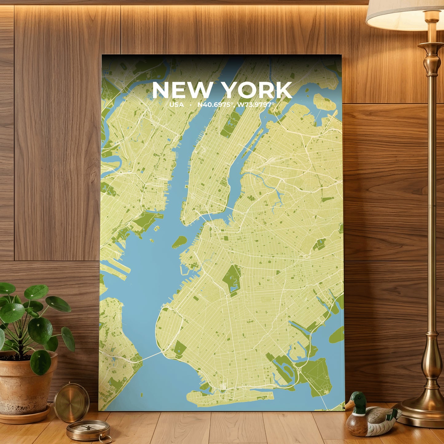 New York Fern Map Poster
