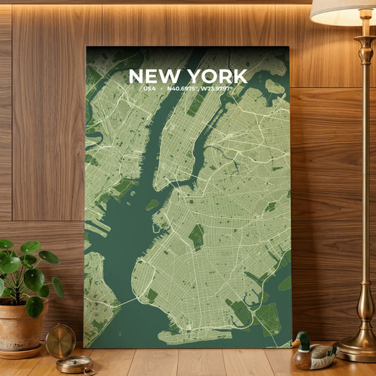 New York Clay Map Poster