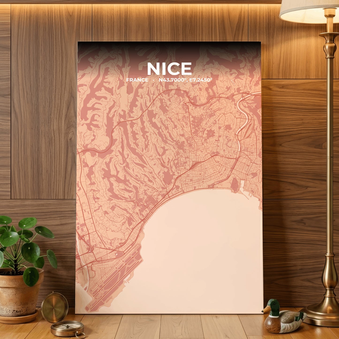Nice Blush Map Poster