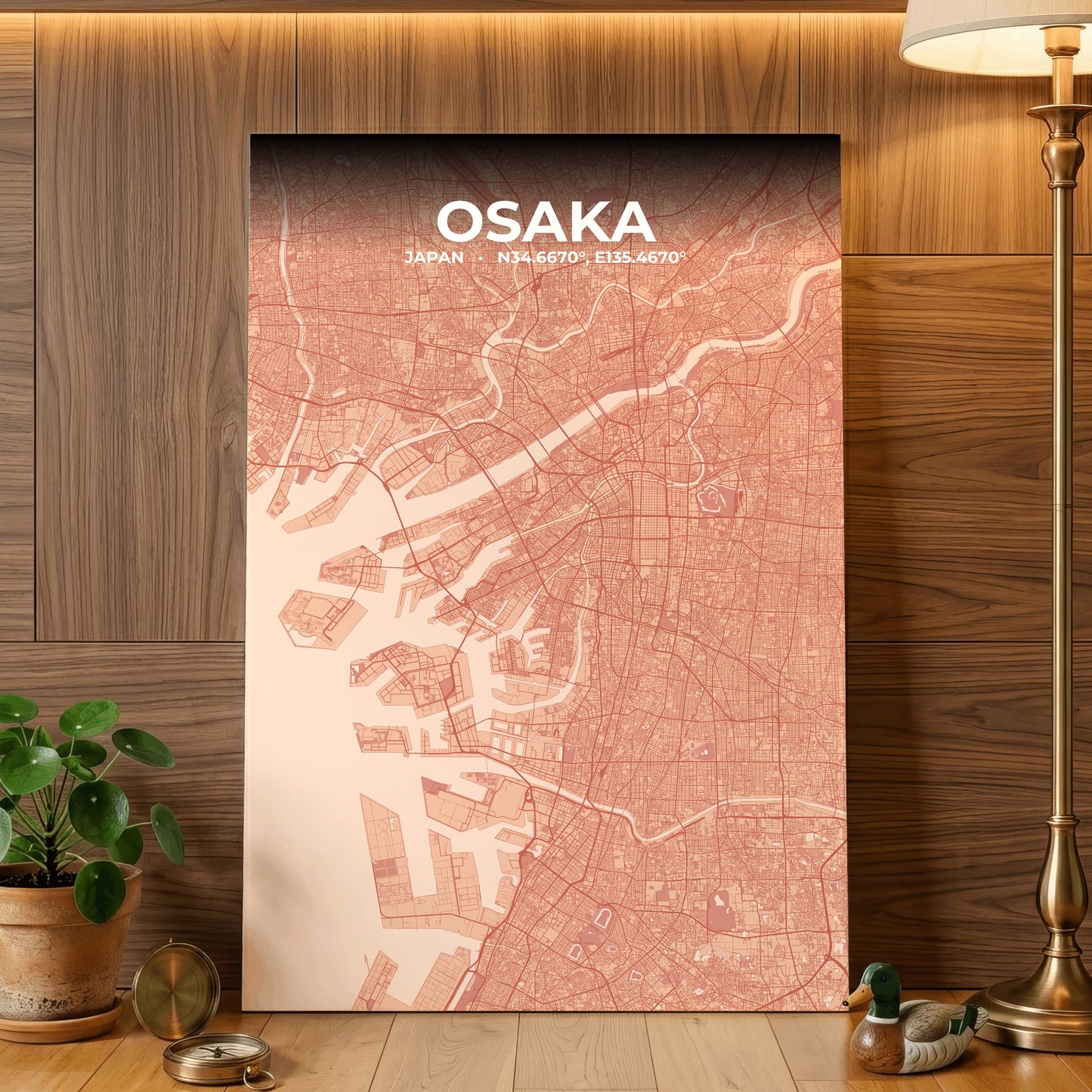 Osaka Blush Map Poster