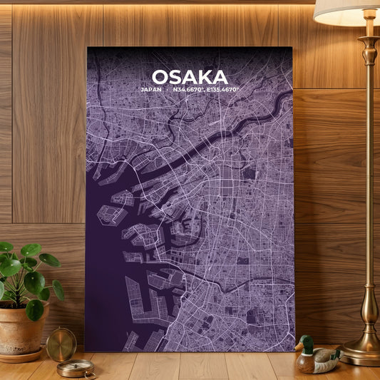 Osaka Dusk Map Poster