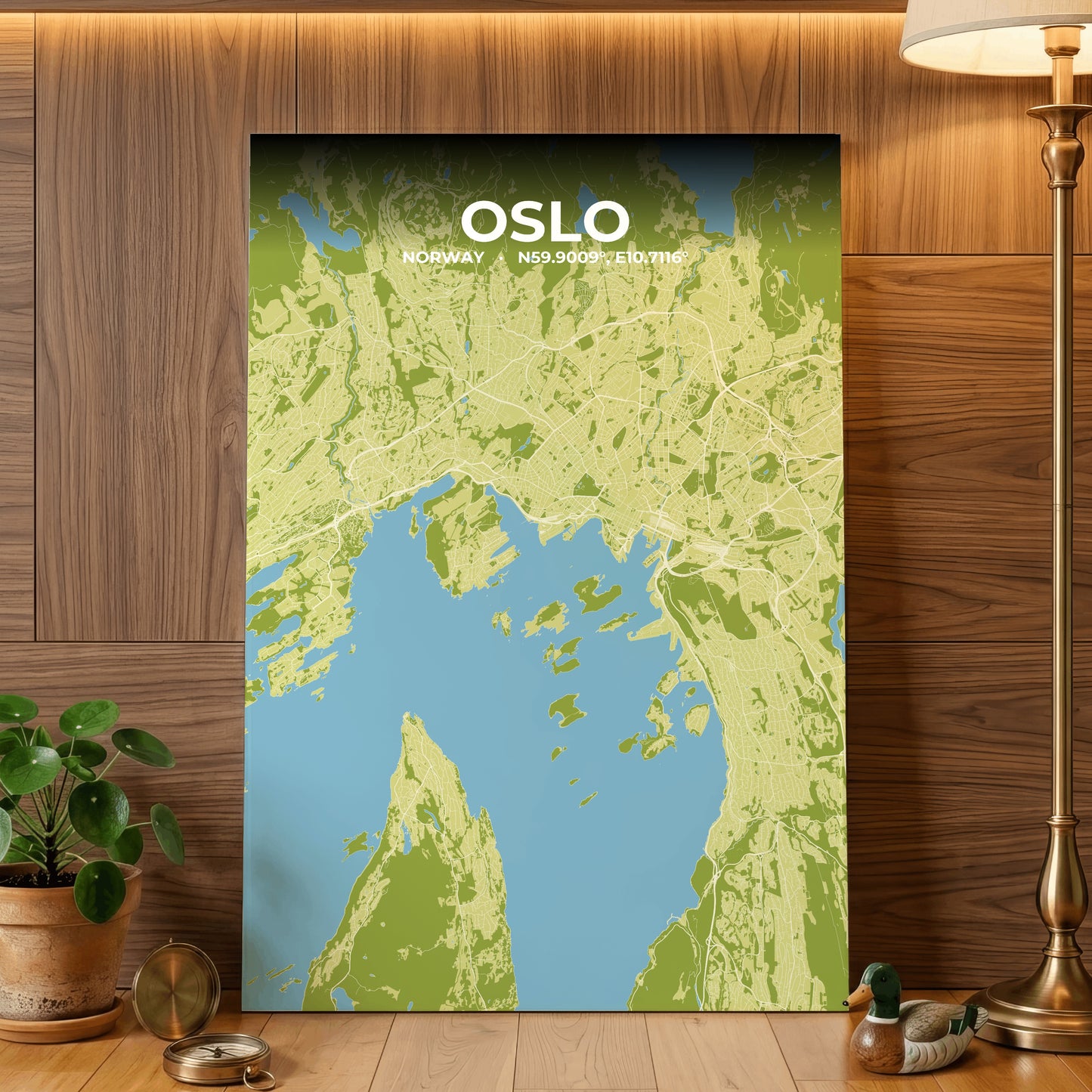 Oslo Fern Map Poster