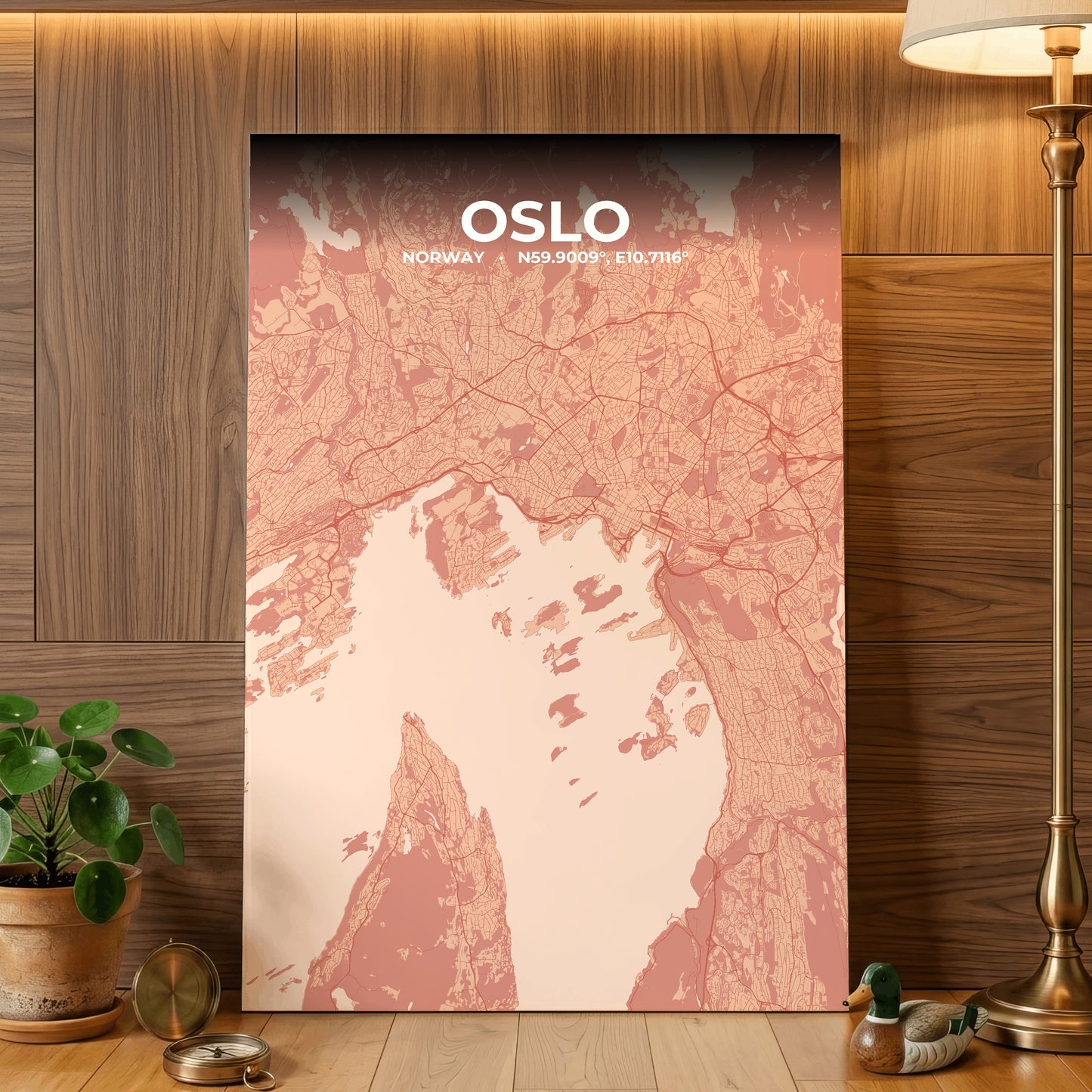 Oslo Blush Map Poster