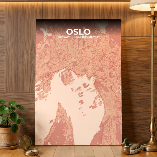 Oslo Blush Map Poster