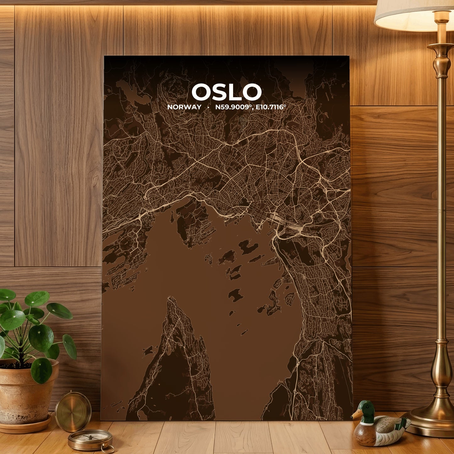 Oslo Plum Map Poster