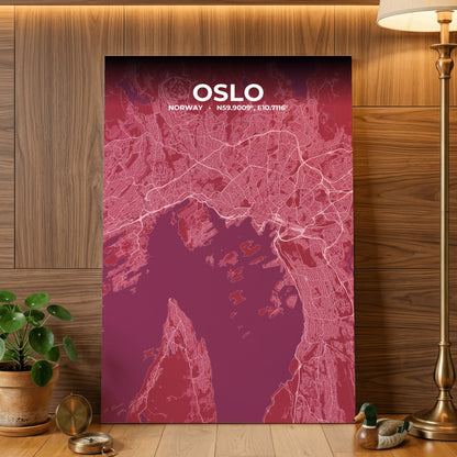 Oslo Scarlet Map Poster