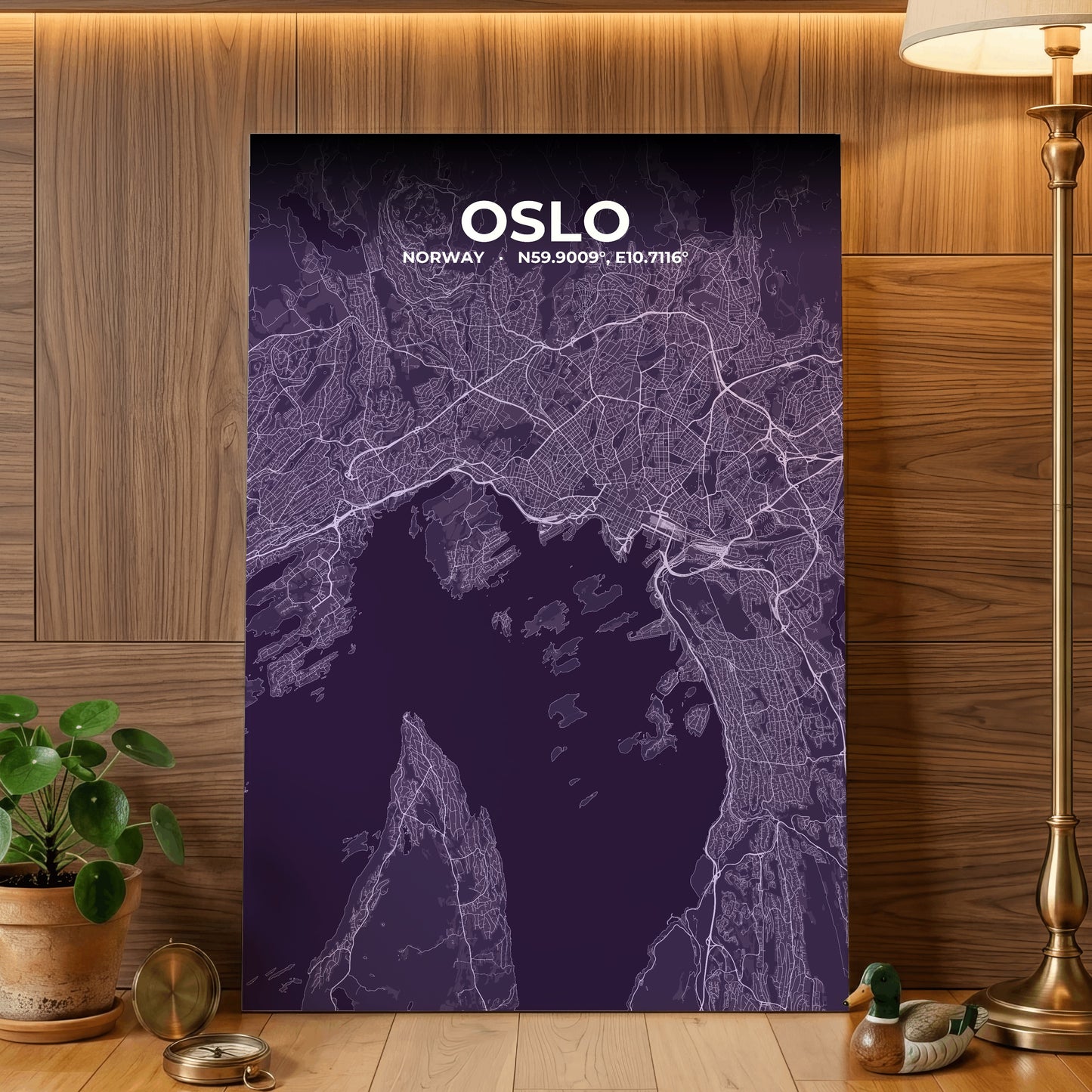 Oslo Dusk Map Poster