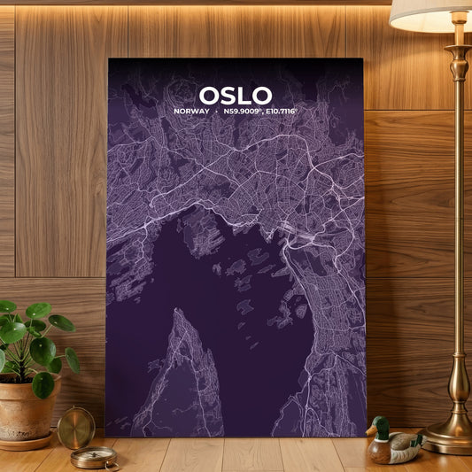 Oslo Dusk Map Poster