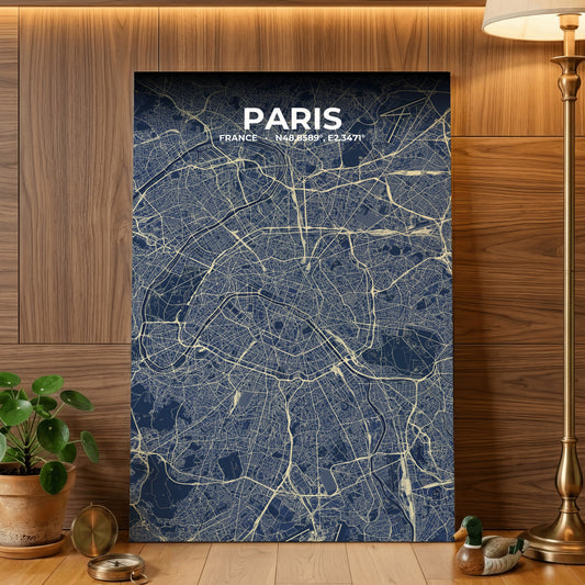 Paris Anchor Map Poster