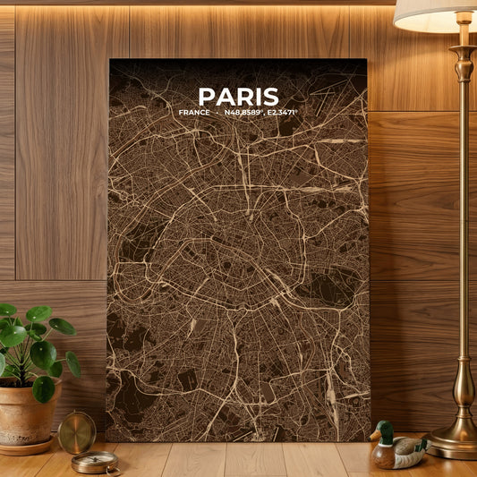 Paris Plum Map Poster