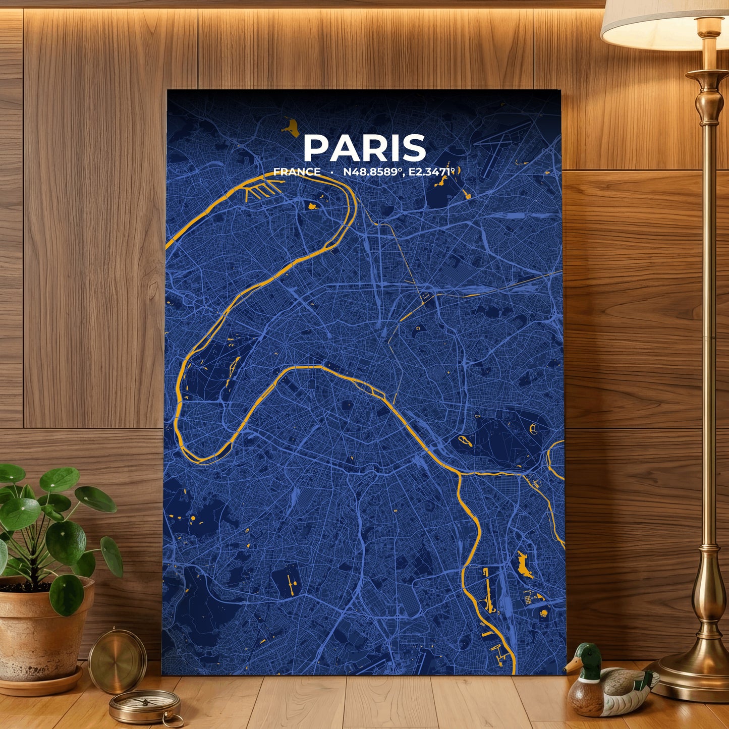 Paris Ink Map Poster