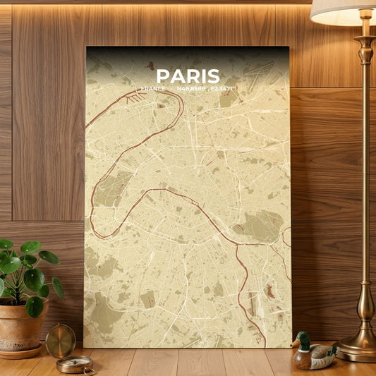 Paris Ember Map Poster