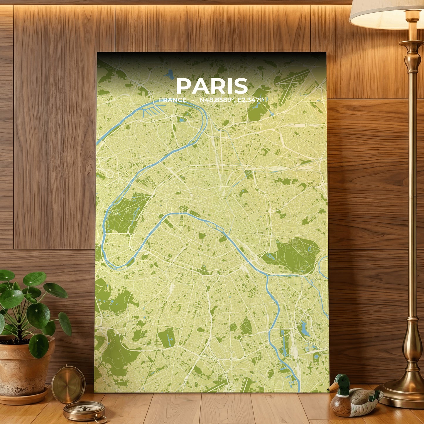 Paris Fern Map Poster