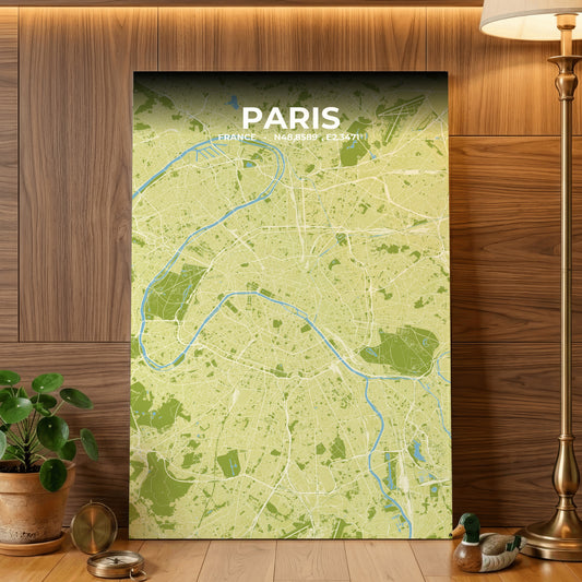 Paris Fern Map Poster