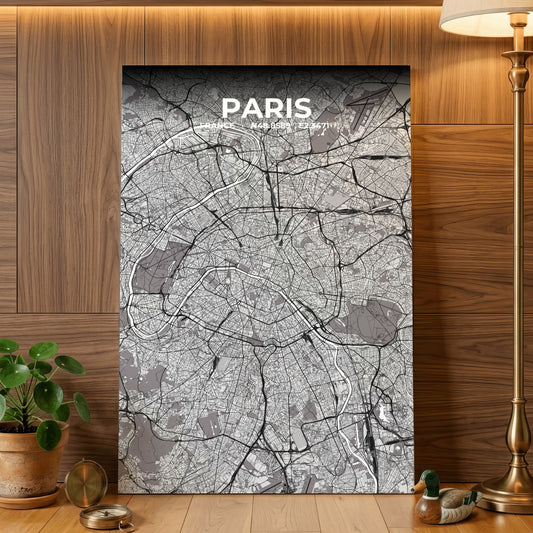 Paris Ash Map Poster