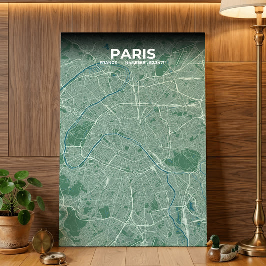 Paris Mist Map Poster