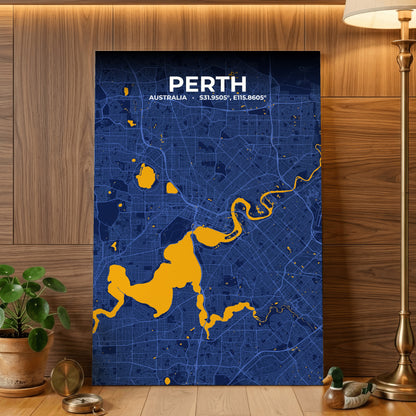Perth Ink Map Poster