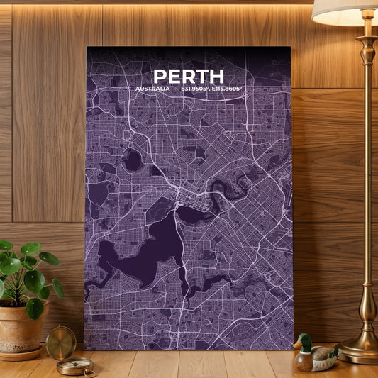 Perth Dusk Map Poster