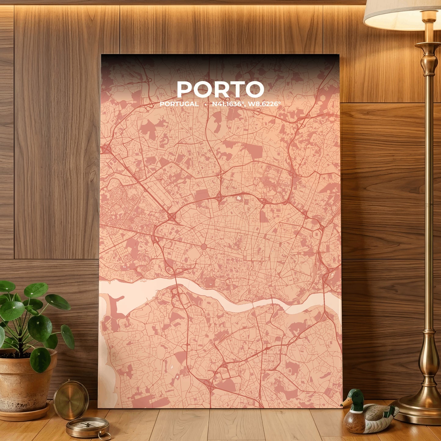 Porto Blush Map Poster