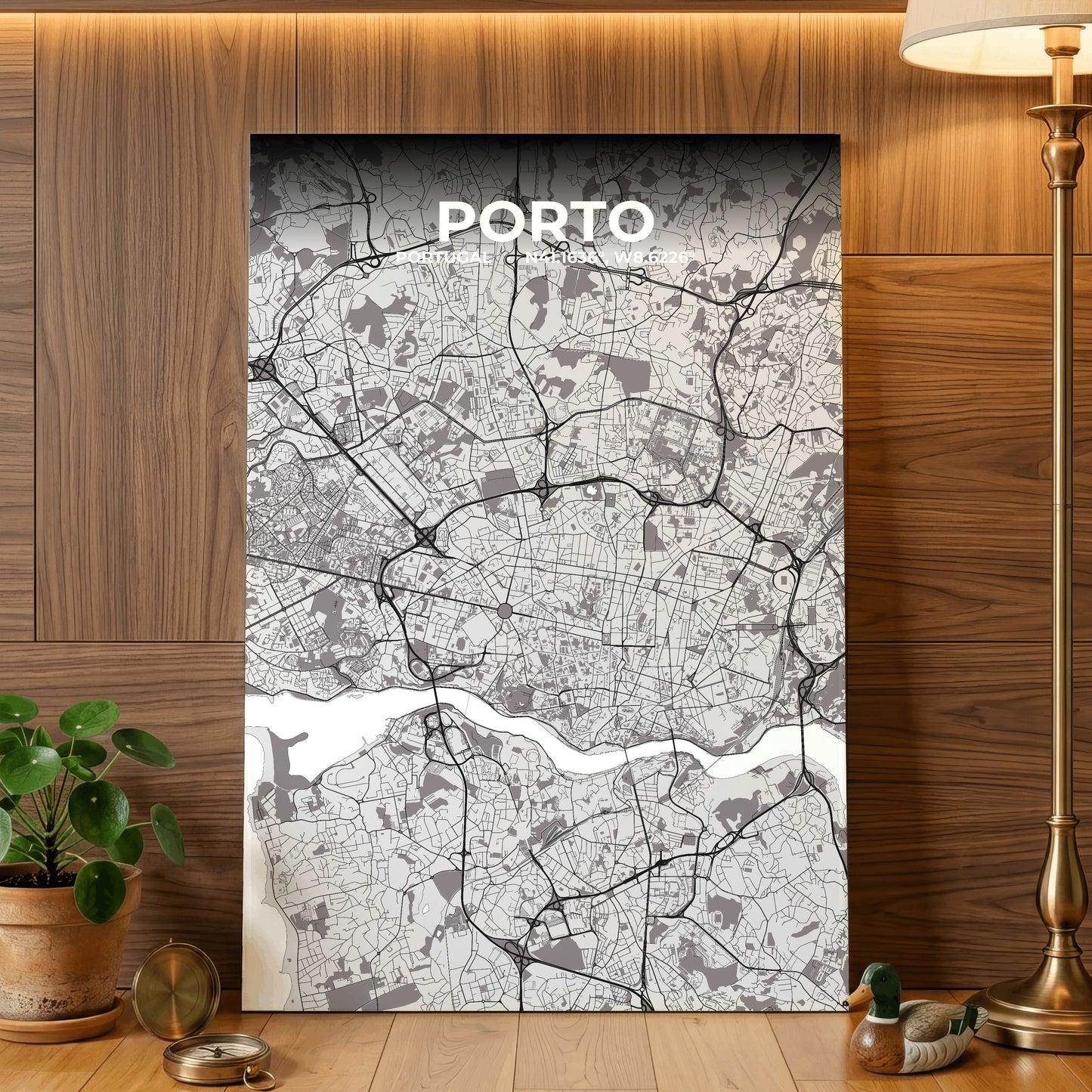 Porto Ash Map Poster