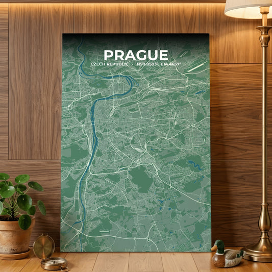 Prague Mist Map Poster