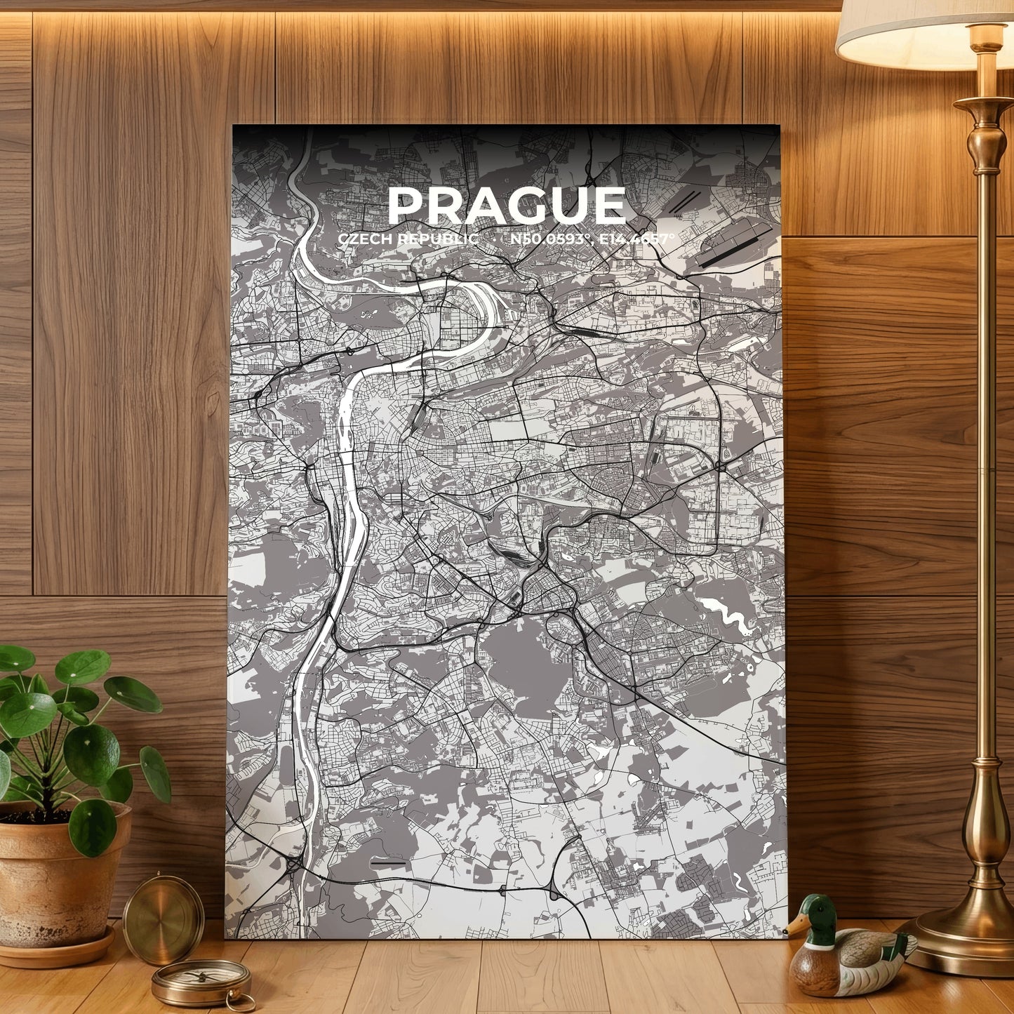 Prague Ash Map Poster