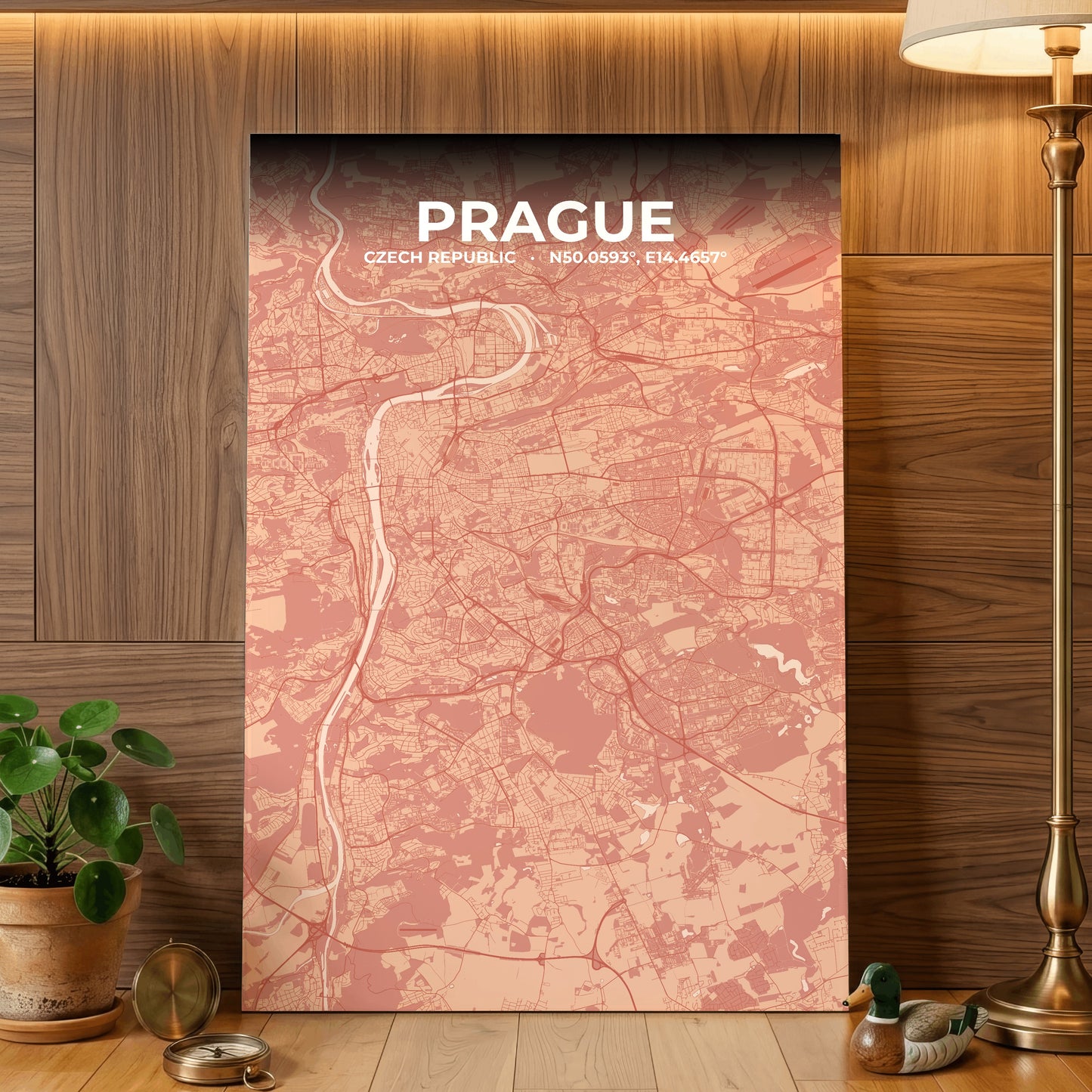 Prague Blush Map Poster