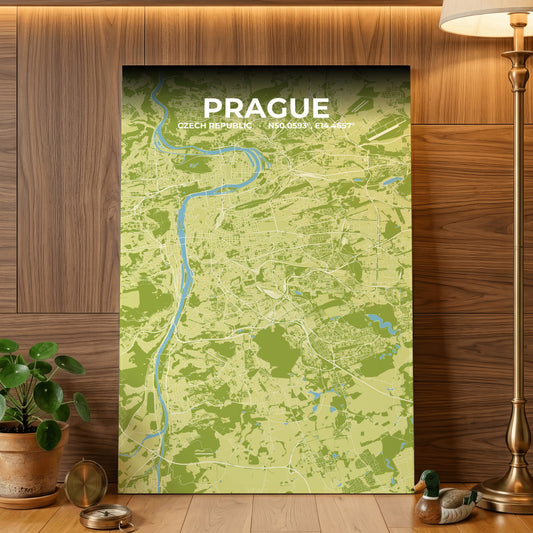Prague Fern Map Poster