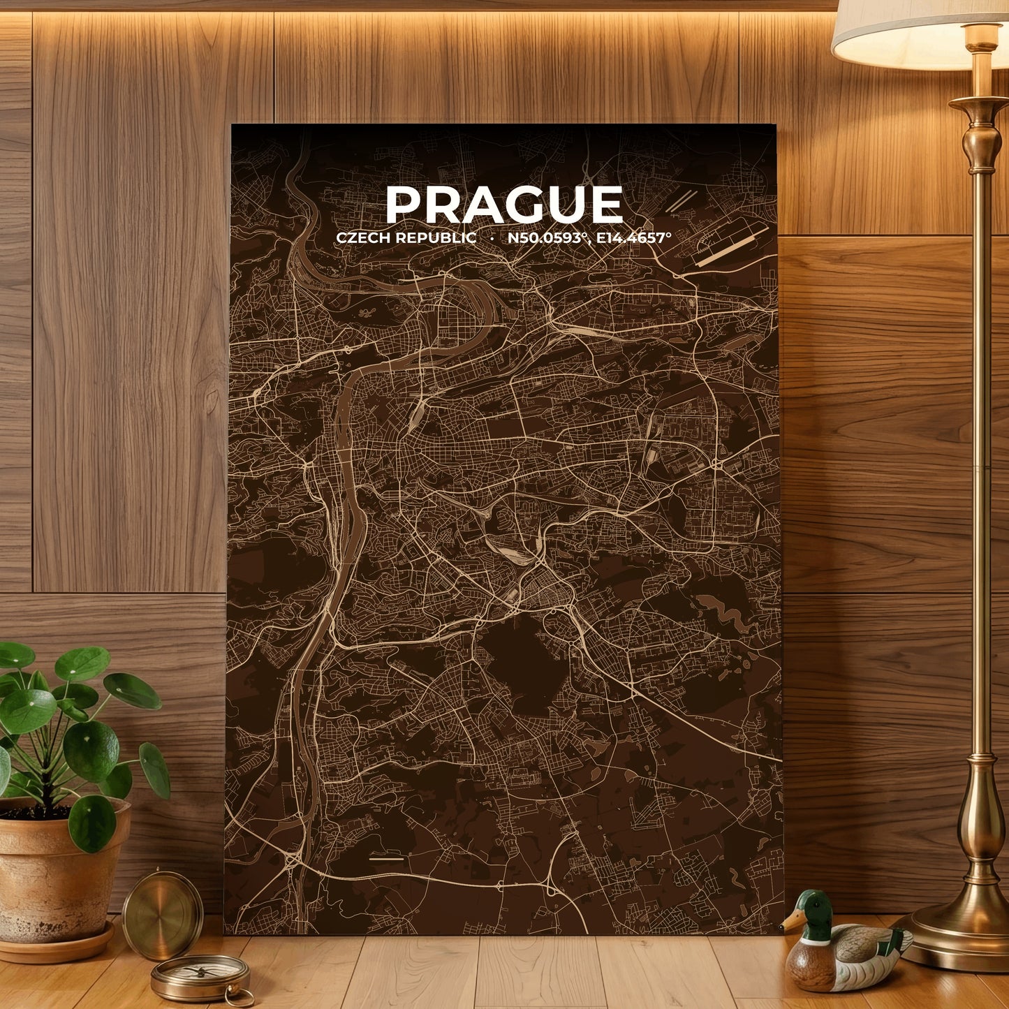 Prague Plum Map Poster