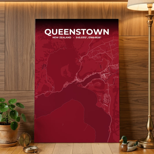 Queenstown Garnet Map Poster