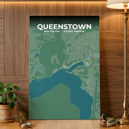 Queenstown Mist Map Poster