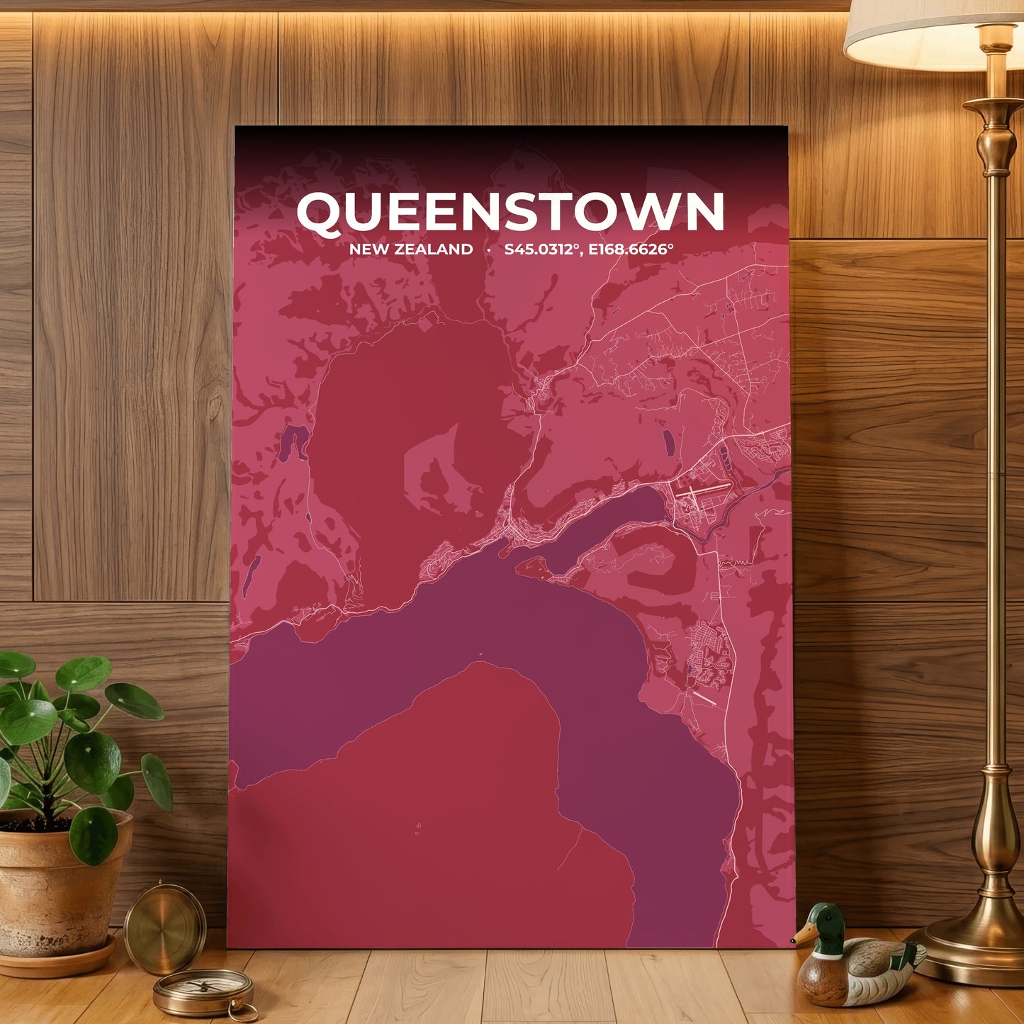 Queenstown Scarlet Map Poster