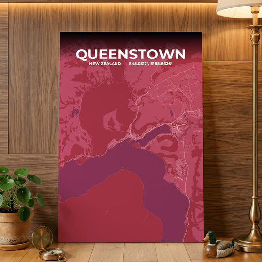 Queenstown Scarlet Map Poster