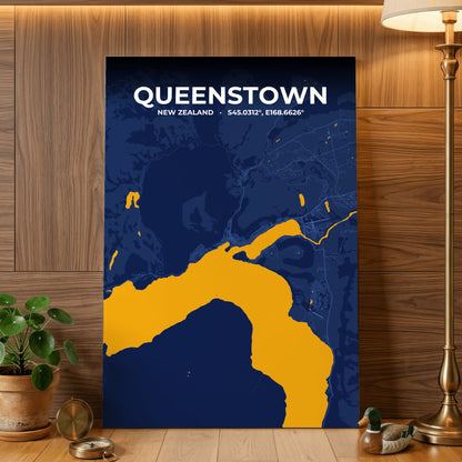 Queenstown Ink Map Poster