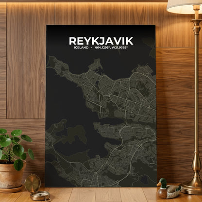 Reykjavik Sable Map Poster