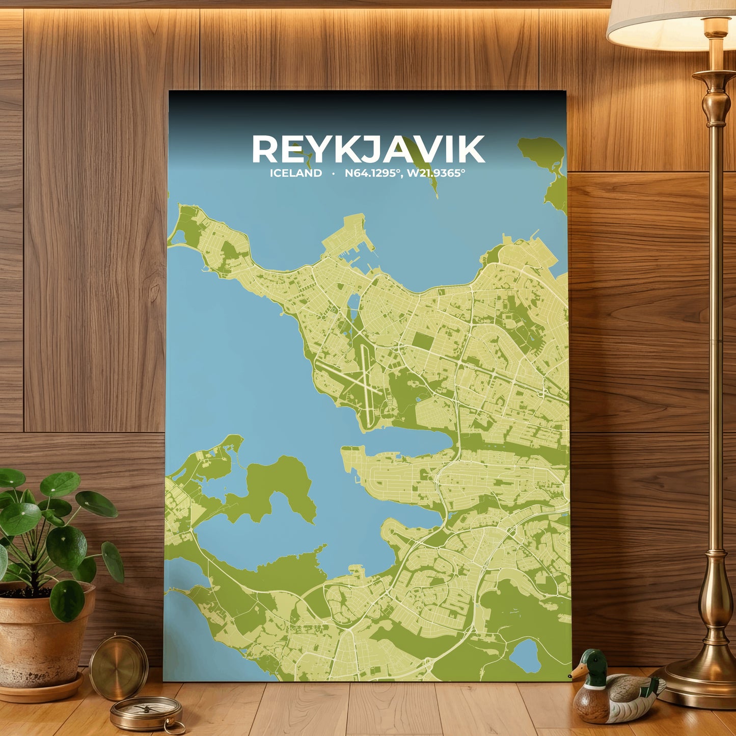 Reykjavik Fern Map Poster