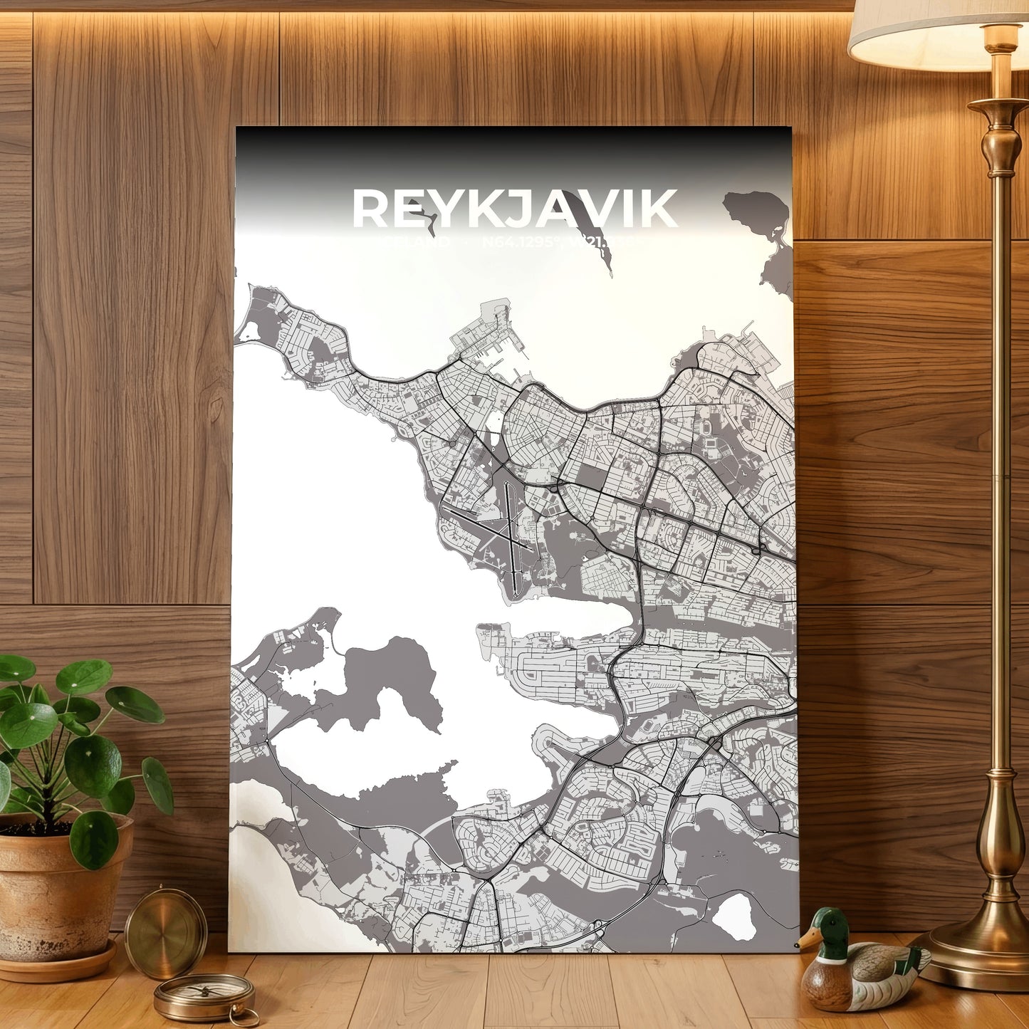 Reykjavik Ash Map Poster