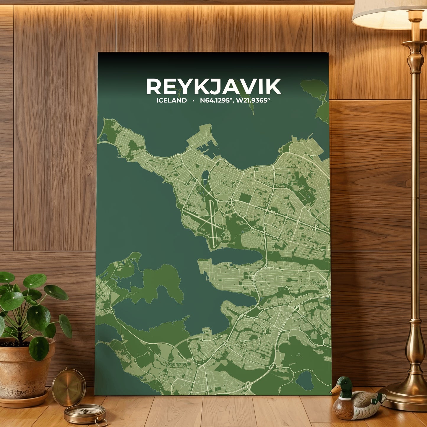 Reykjavik Clay Map Poster