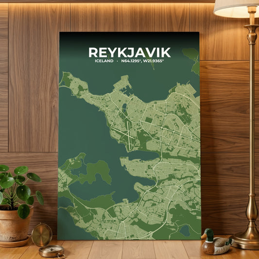 Reykjavik Clay Map Poster