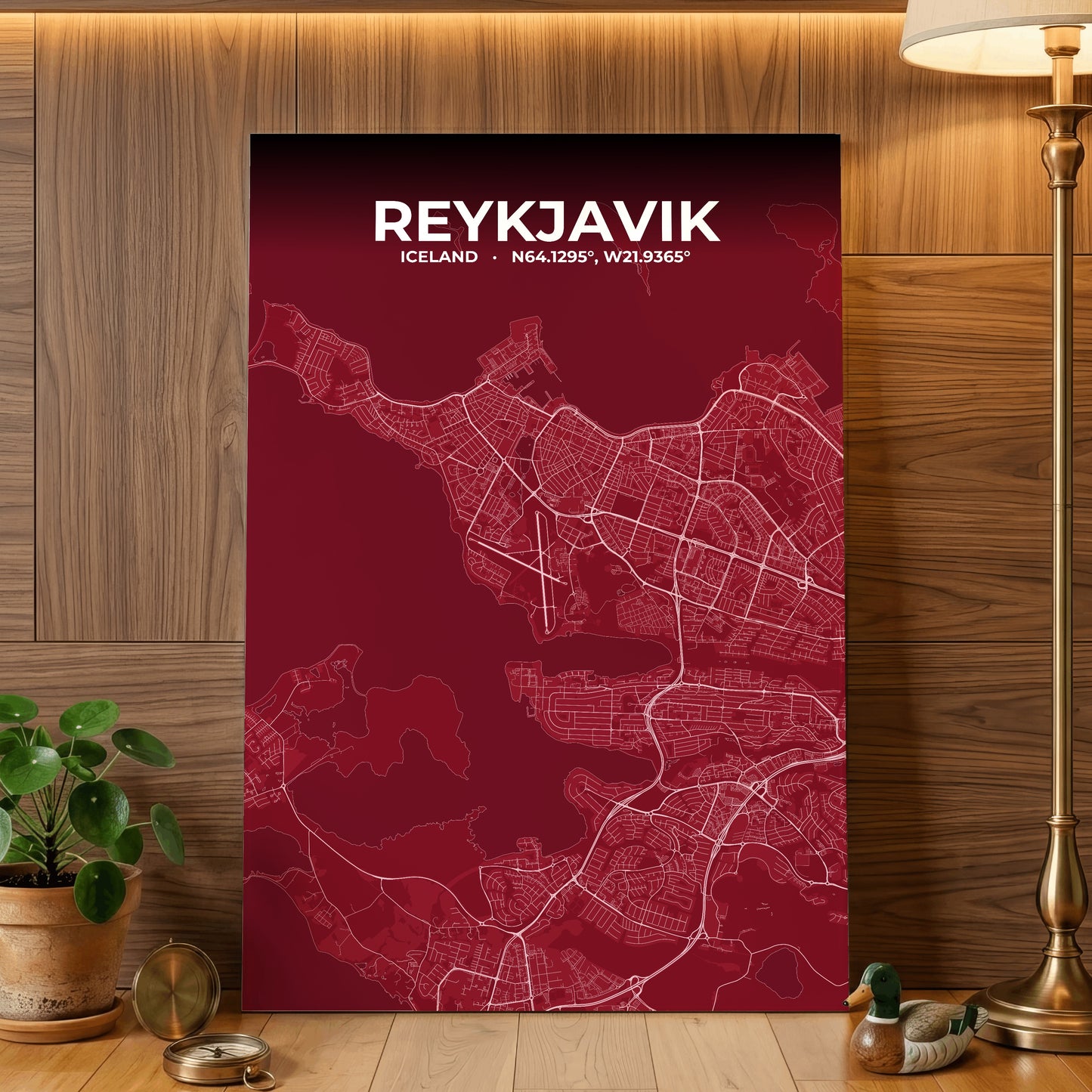 Reykjavik Garnet Map Poster
