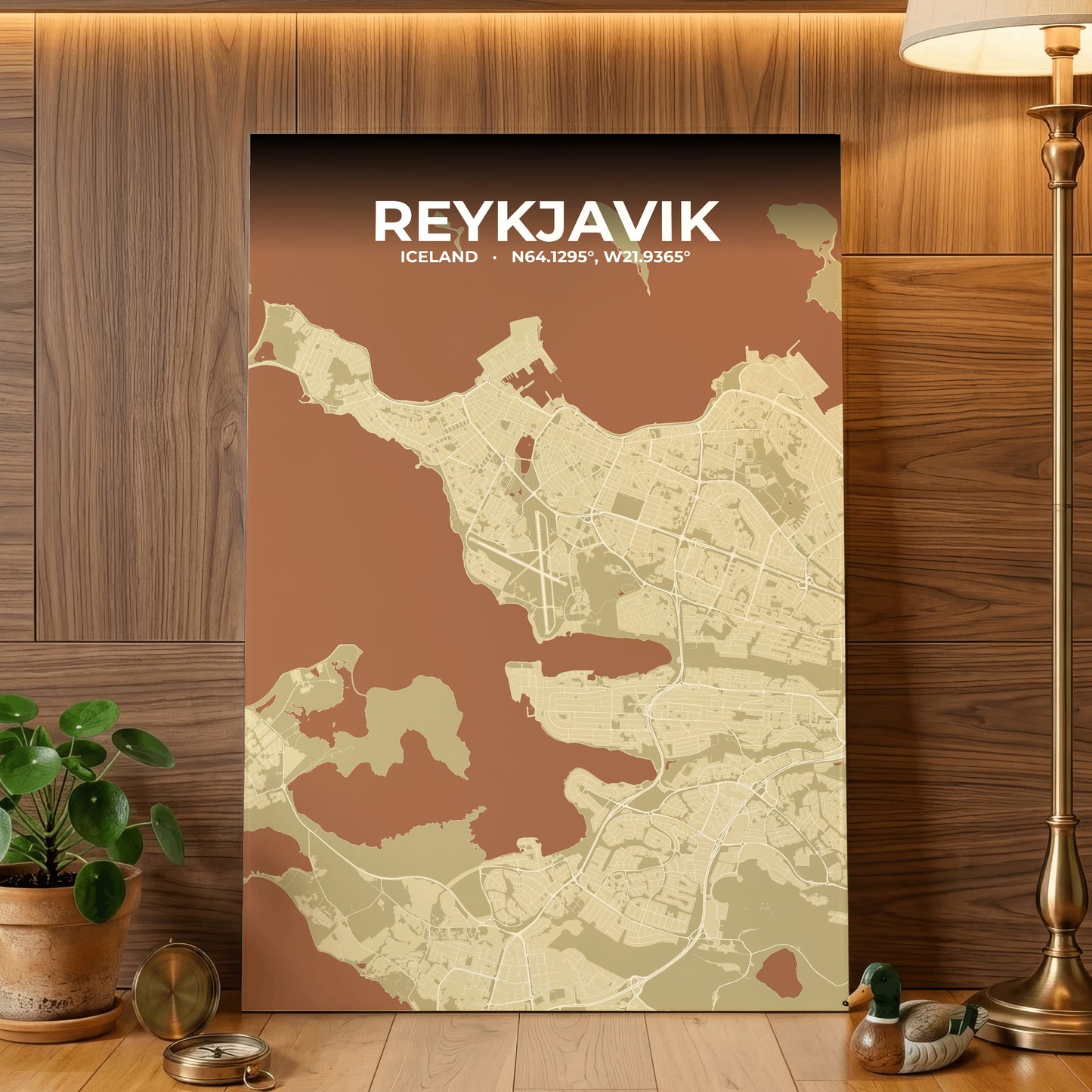 Reykjavik Ember Map Poster