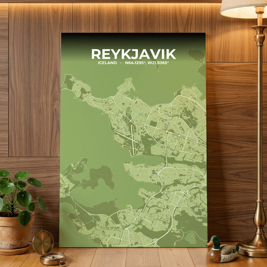 Reykjavik Grove Map Poster