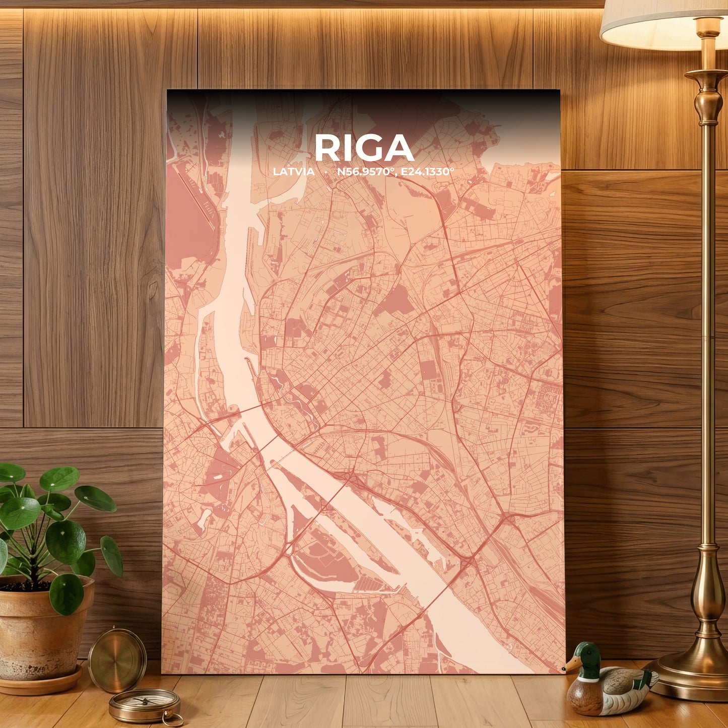 Riga Blush Map Poster