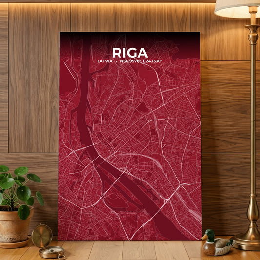 Riga Garnet Map Poster