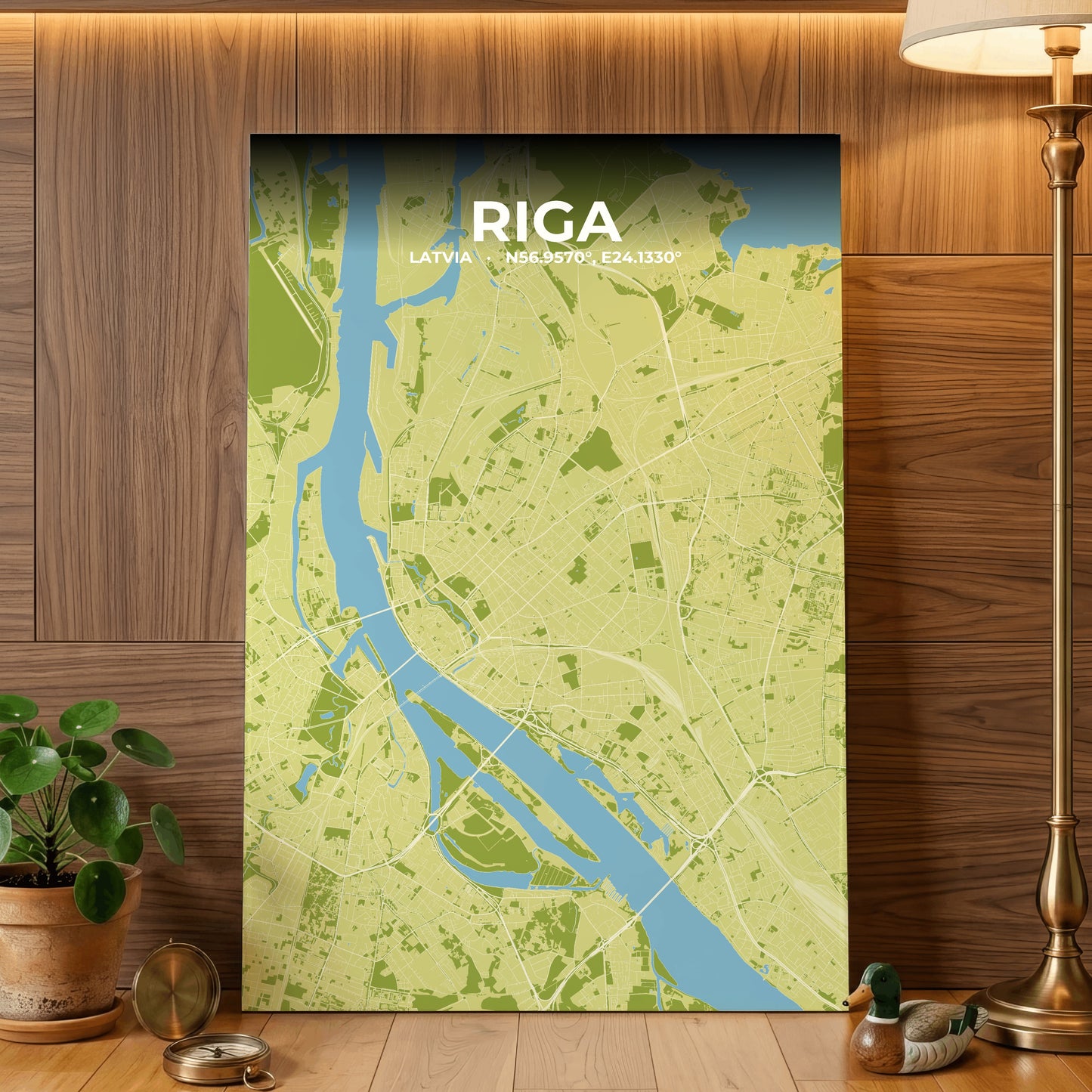Riga Fern Map Poster
