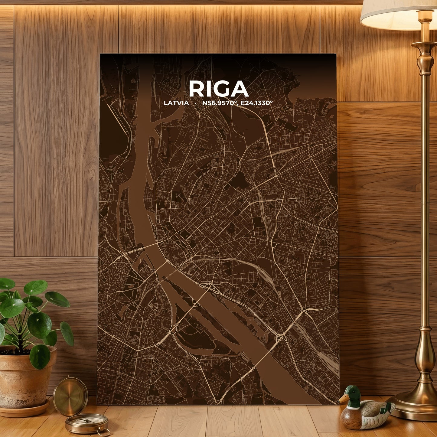 Riga Plum Map Poster